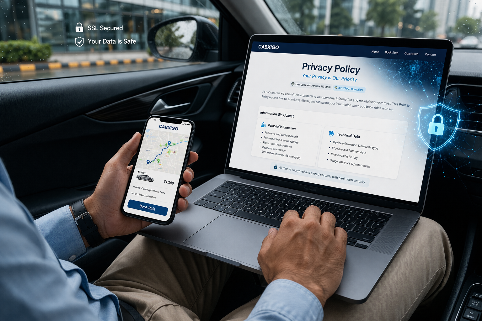 Cabxigo Privacy Policy Cabxigo Privacy Policy - Secure Taxi Booking and Data Protection in Delhi